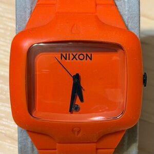 Nixon The Rubber Player "Yes It's Real" Orange Surf Men's Analog Watch RUNNING